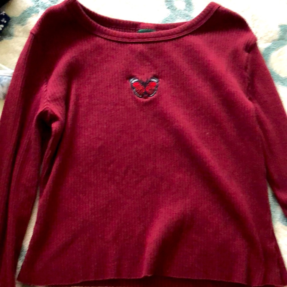 Dark red tank top with butterfly